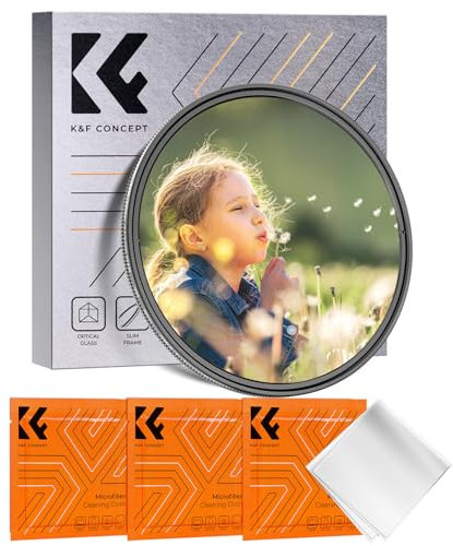 K&F CONCEPT 82mm Black Diffusion 1/8 & ND2-32 Variable ND Filter, 2in1 Dreamy Cinematic Effect Mist Soft Glow Diffuser (Nano-K Series)