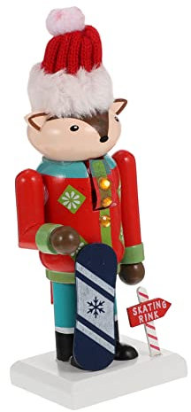FONDOTIN Figurine Casse-Noisette en Bois Motif Animal Dessin Animé Petit Renard Décoration Bureau Maison Bois Fonction Ouverture Bouche Usage Décoration De Fête