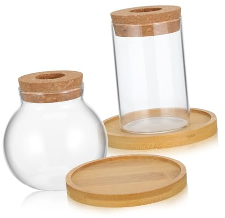 SUPVOX Terrario De Vidrio con Tapa Florero para Sala De Estar Maceta Hidropónica Decorativa