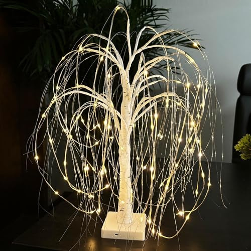magimagi Willow Tree Lights, 192 LED Willow Branch Lights, 8 Modes Atmosphere Table Lamp, 20 Inch Ornaments for Christmas New Year Birthday Wedding Home Party Decor