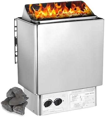 Poêle de sauna électrique,poêle de chauffage de sauna en acier inoxydable de 3 à 9kW avec contrôleur interne,chauffage de spa for bain humide et sec,équipement de sauna,for maison,hôtel(3.0kw)