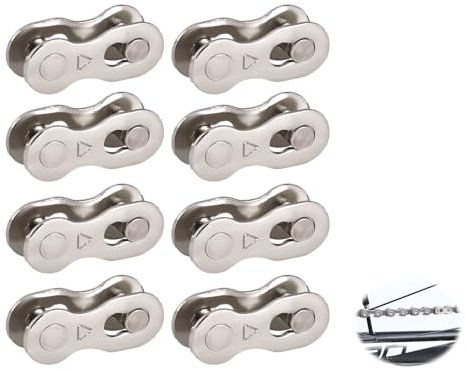 8Pairs Steel Bike Chain Connectors 6/7/8 Speed Quick Release Link | Reusable snap design, mountain road cycling hybrid MTB compatible, strength connector accessories, corrosion resistant