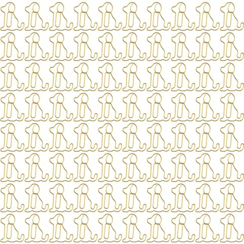80 Stück Büroklammern Motiv, Große Büroklammern Gold In Hundeforn, Praktische Büroklammern Für Büro, Schule Und Kreative Projekte, Ideal Als Lesezeichen Und Zur Dokumentenorganisation