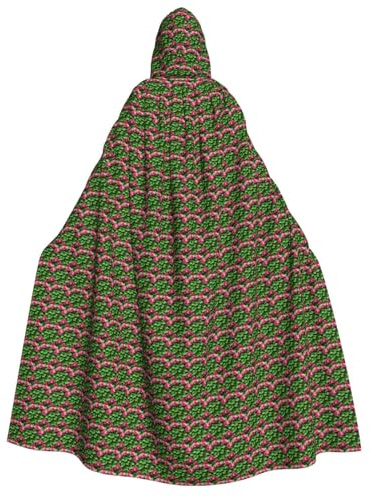 OAZCVBNN Cape à capuche motif floral rose lierre avec feuilles, imprimé printemps, unisexe, adulte, pour Halloween, Noël, carnaval, fêtes à thème
