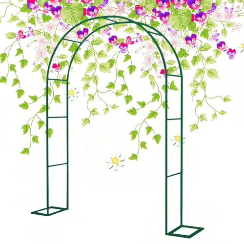 Arche de jardin robuste en métal vert foncé – 180 x 220 cm, pergola pour plantes grimpantes, largeur réglable de 80 à 300 cm, idéale pour tonnelle de mariage et treillage
