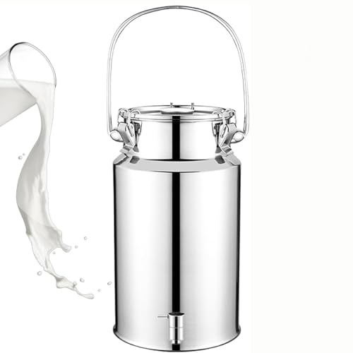 aliooila Contenitore Olio Con Rubinetto 3/5/10/15 Litri Tappi Per Taniche Olio Latta Contenitore Per Latte in Acciaio Inox Per Cucina e Uso Domestico,Capacity-10L