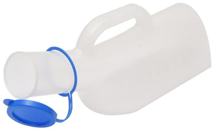 Urinoir de Grosse Capacité 1000ml Bleu en Plastique Couvercle | Urinoir Portable Homme, Bouteille pour Uriner Homme, Uri pour Personnes Âgées, Bouteille Uri Pratique
