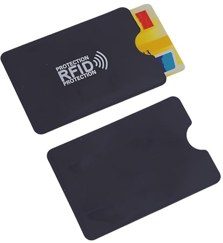 URYVAIW 5 Pcs Protection Carte Bancaire, Étui Rigide RFID, Anti Piratage 90x59mm, Porte-Carte Sécurisé, Compact Résistant, Couleur Noir