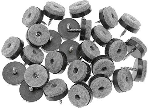 ALIMITOPIA Möbel-Filzgleiter zum Anschrauben, Hartholzbodenschutz für Holzbeinfüße, Tischmöbel (Φ20 mm, schwarz), 40 Stück