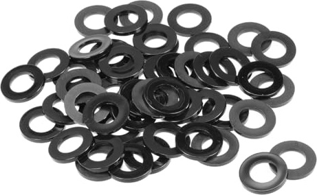 sourcing map Arandelas Planas De Nylon Para Tornillo Perno M16 De 30mm De Diámetro Externo De 3mm De Grosor 100Pcs