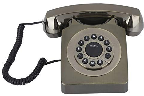 Telefono di casa vintage, telefoni fissi in stile vintage europeo, telefono multifunzione, decorazione del telefono antico, pulsante grande e chiaro per casa e ufficio(Bronzo antico)