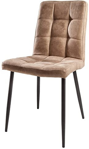 invicta INTERIOR Retro Design Stuhl Modena antik Taupe mit Ziersteppung Esszimmerstuhl Besucherstuhl