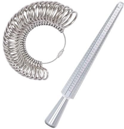 Love&Mini Ringmesser Messen Bestimmen Sie Ihre Ringgröße selbst Ringstock Ringgrössenmesser - Zum Einfachen Messen der Größe Eines Fingerrings - Größenstandard Deutschland, EU