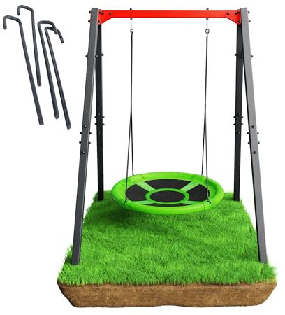 K-Sport: Schaukelgestell mit Nestschaukel I Gestell bis 150kg belastbar I stabil u. sicher I Outdoor Schaukel I Kinderschaukel für den Garten I Wetterfestes Gerüst I Made in EU I