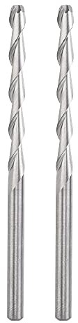 sourcing map 2 Stück VHM Schaftfräser 3.175 mm, Klingenlänge 32 mm CNC Fräser für Edelstahl, Verbundwerkstoffe und Legierungen