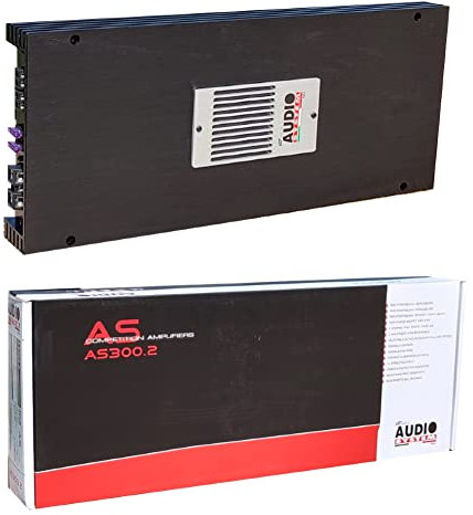 1 amplificatore AUDIO SYSTEM AS300.2 AS 300.2 2 canali 2 x 600 watt rms a 2 ohm classe ab spl cofano bagagliaio auto, 1 pezzo