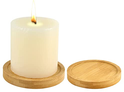 2 Stück Kerzenteller für Taufkerzen Kerzenteller Dekoteller für Deko Kerzen Tischdeko Untersetzer Kerze