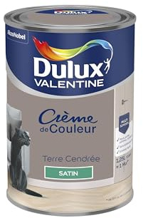 Dulux Valentine Crème de Couleur - Peinture multi-supports intérieure - Satin Terre Cendrée 1,25 L