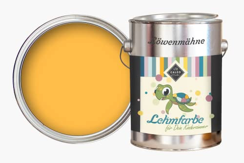 Caleo Color Lehmfarbe BIENENWABE Senfgelb, 2,25 Liter - ökologische Wandfarbe für Wohnzimmer und Co. - hoch deckend, tropffrei, geruchsneutral