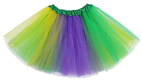 Zando Mardi Gras Tutu for Girls Toddler Kids 4 Layers Halloween