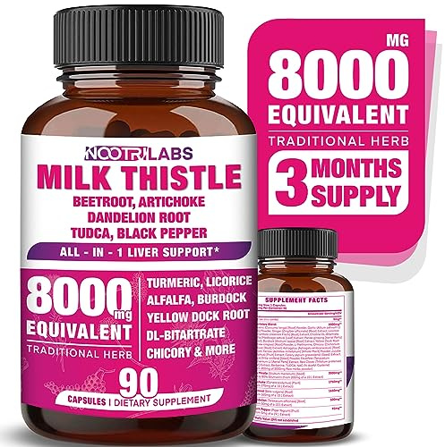 All-in-1 Highest Potency Milk Thistle NAC BeetRoot Artichoke Dandelion Root - Liver Health Support, Cleanse Detox & Repair, Antioxidant, Plus TUDCA Choline and Ginger - 90 Vegan Capsules