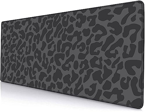 Armanza Large Mouse Pad, Extended Gaming Mousepad, Non-Slip Rubber Base Keyboard Mouse Mat Desk Pad for Gamer, Laptop, Office & Home, 31.5 x 11.8 in, Dark Grey Leopard