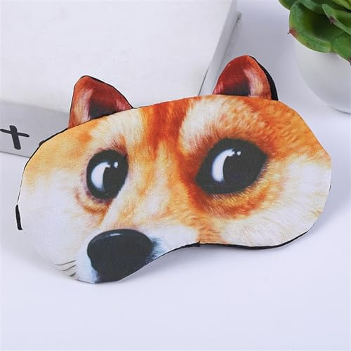 Schlafmaske Schlafmaske Baumwolle Schlafende Augenmaske süße Kinder Cartoon Augenabdeckung Augenbindungen Fahren nach Hause Augen entspannen Sie Masken Okular angemessen Augenmaske (Color : Akita)