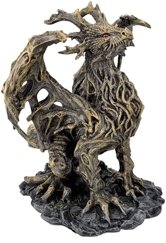 Figuren Shop GmbH Drachenfigur Walddrache 20 cm - Statue Deko Figur Drache Dragon legendäres Sammlerstück für Drachenliebhaber