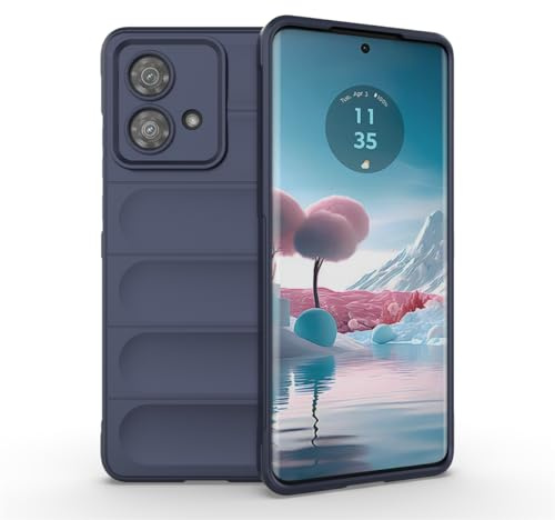 ZZHAO Funda para Motorola Moto Edge 40 Neo, Cover Protectora de Silicona TPU Suave con Tacto de Piel, Lavable Case con Cojín de Aire Avanzado, Antiarañazos y Antihuellas -Azul Oscuro