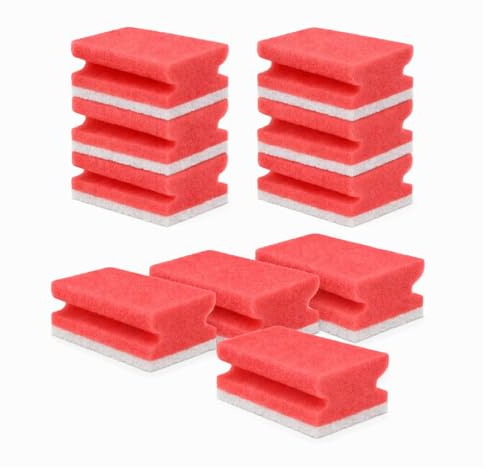 10 Stück PAD-SCHWÄMME Reinigungsschwamm Putzschwamm Spülschwamm (Rot)