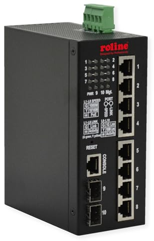 ROLINE Switch Gigabit Industriel, 10 Ports, PoE+, Smart Managed, 240W
