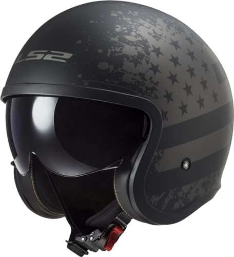 LS2 OF599 Spitfire II Black Flag Jethelm, schwarz matt/Titan, XS (53/54)