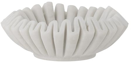 Bloomingville Harmonia skål i vit marmor, 17,5 x 6 cm – elegant dekoration och serveringsstycke