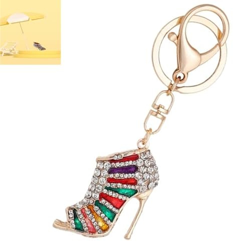 LiJuanWang Schlüsselanhänger,Charm Anhänger Geldbörse Schlüsselanhänger, Schlüsselanhänger High Heel,Mehrfarbige Kristall Auto Schlüsselanhänger,Anhänger Handtasche Schlüsselring,für Autorucksack