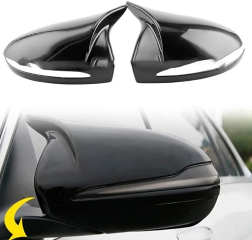 1 Paar schwarze Spiegel-Abdeckkappe, Außenspiegel-Abdeckkappe, schlanke Karbonfaser-Außenspiegelkappe, für Mercedes für Benz W205, W213, W238, X253 (glänzendes Schwarz)