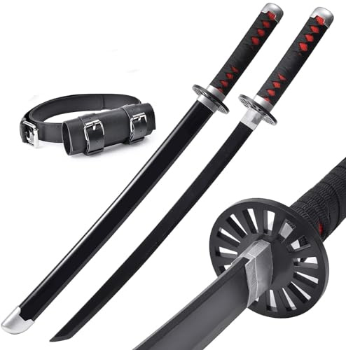 KHHK Demon Tanjiro Samurai Schwert,29 Zoll Anime Ninja Katana Cosplay Holzschwert,Für Lovers Halloween Weihnachten Geburtstag Dekorative Requisiten14+ (Kamado Tanjirou)