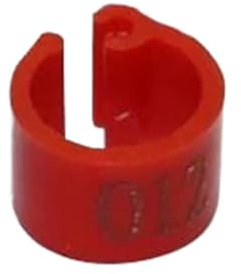 Vogelclipring, Id 6 Mm, Kunststoff, Digital (Nr. 001-100), Markierung, Papageien, Tauben, Markierungsring, Vogeltrainingsfußring,Rot