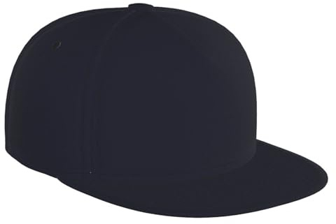 Berretto da baseball piatto con visiera piatta, tinta unita, stampa nera, unisex, cappello elegante regolabile, per uomini e donne, nero, taglia unica
