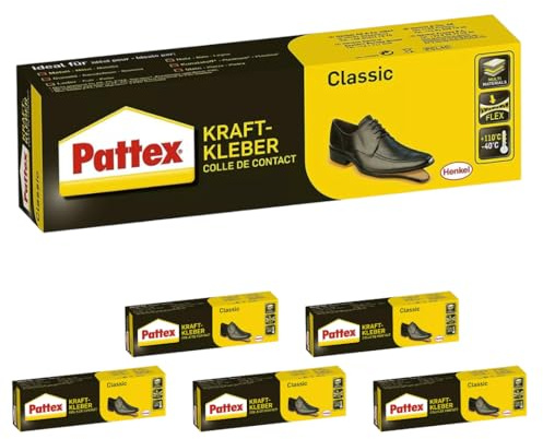 Pattex Kraftkleber Classic - Schuhkleber - extrem starker Kleber für höchste Festigkeit - Alleskleber für den universellen Einsatz- hochwärmefester Klebstoff (6 x 100g)