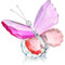 H&D HYALINE & DORA Figura de mariposa de cristal con base de bola, estatua coleccionable, regalos para mujeres y madres (rosa roja y rosa)