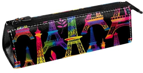 VAPOKF Trousse à crayons colorée Tour Eiffer, trousse à crayons, trousse à cosmétiques, sac compact à fermeture éclair