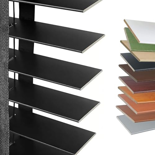 Jalousie Holzjalousie 50mm Holz jalousien Fenster Innen, 120 215 70 92 130 165 170 55 145 68 200 108 116 Horizontale Jalousette Echtholz, Jalousien für Schlafzimmer, Terrasse, Büro(Schwarz)