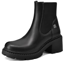 QUEEN HELENA Stivaletti Chelsea Stivali con Tacco Basso Donna X33-87