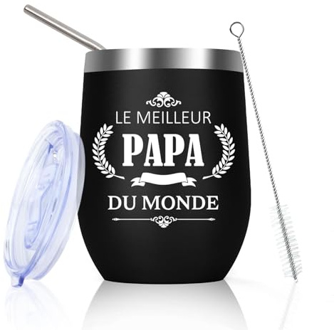 Huaceary Cadeau Fete des Peres Papa Mug Isotherme Papounet Idee Cadeau Papa Original Cadeaux pour Papas Pere Anniversaire Saint Valentin Noel Cadeaux Homme Original Utile Papas Tasse Isotherme