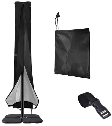 txuzong Housse de protection pour parasol déporté 240 x 57 cm – Housse de protection imperméable, indéchirable et respirante en Oxford 210D – Pour parasol rond/parasol de jardin dans le jardin, la