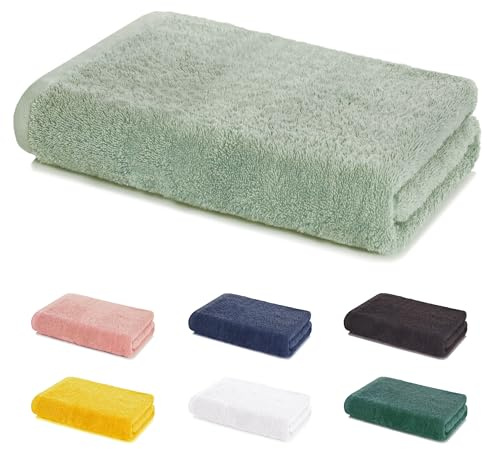 Lavea® Mexico Saunahandtuch 80x200 cm - Eukalyptus | Damen und Herren – 100% Baumwolle, Walkfrottier 500 g/m², saugstark, hautfreundlich, OEKO-TEX® STANDARD 100 zertifiziert