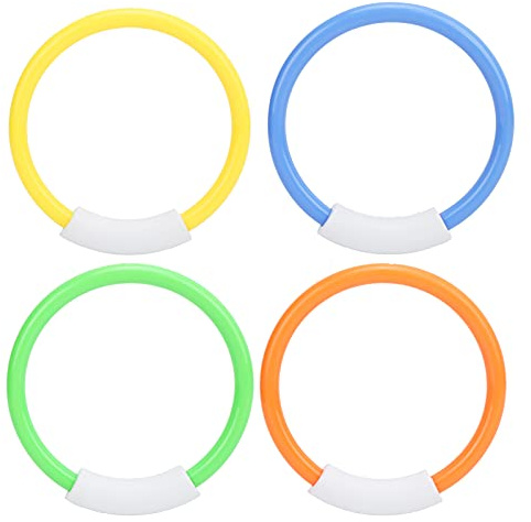 YUEYASHUX Piscina Anillos de Buceo Coloridos Juguetes Divertidos Subacuáticos para Niños 4 Piezas