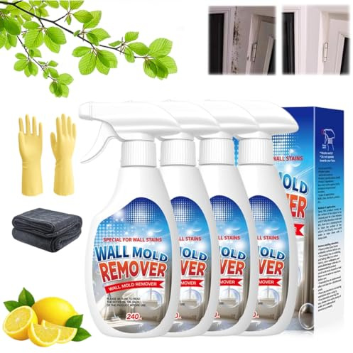 2026 New Wall Mold Remover Spray, Potente Spray Antimuffa Per Pareti, Azione Rapida, Pulizia Profonda, Sicuro Per Uso Domestico, Smacchiatore Multisuperficie Bagno Cucina Piastrelle (4 pcs)