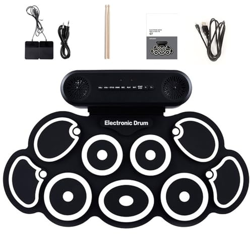 Drumpad Silikon Elektronisches Schlagzeug Set mit realistischem Sound Musikbegeisterten Geschenk zum Üben und Aufführungen Outdoor Performances Drums