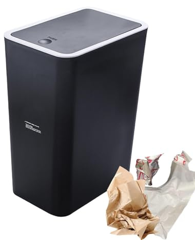 Generico Bathroom Trash Can - Slim Garbage Bin With Lid | Large Capacity Garbage Container Bin | Modern avfallskorg, pressduk kan för förbättrad hygienkontroll